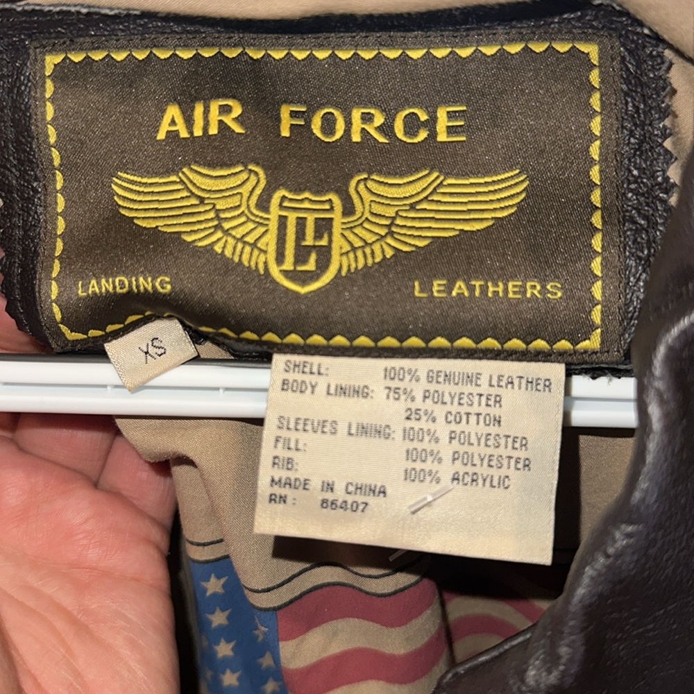 L Landing Leathers Men Air Force A-2 Leather Flight Bomber Jacket size XS brown - Picture 5 of 12